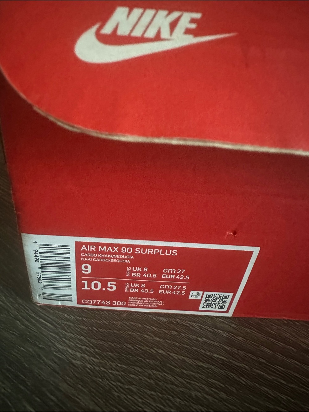 Nike Air Max 90 Surplus Cargo Khaki 9 M - Picture 5 of 5